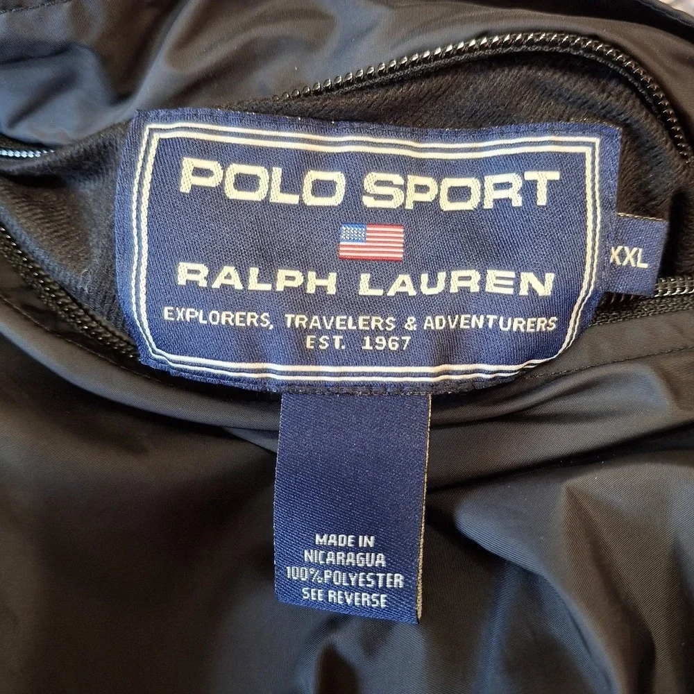 VTG 90s Ralph Lauren Polo Sport Vest Men's 2XL Black Reversible Polartec Fleece‎
